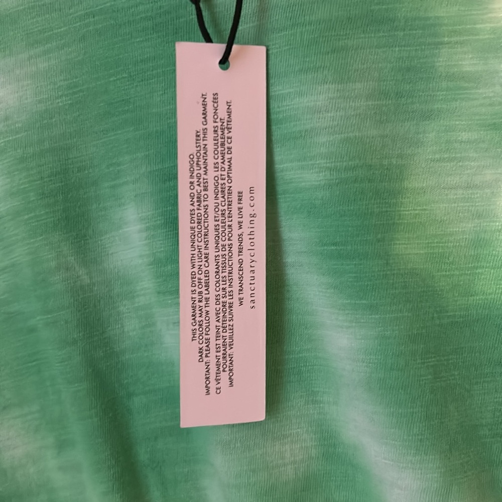 Sanctuary Perfect Knot Tie-Dye Green Tee Knotted Front Top Size S Anthropologie - Picture 7 of 7